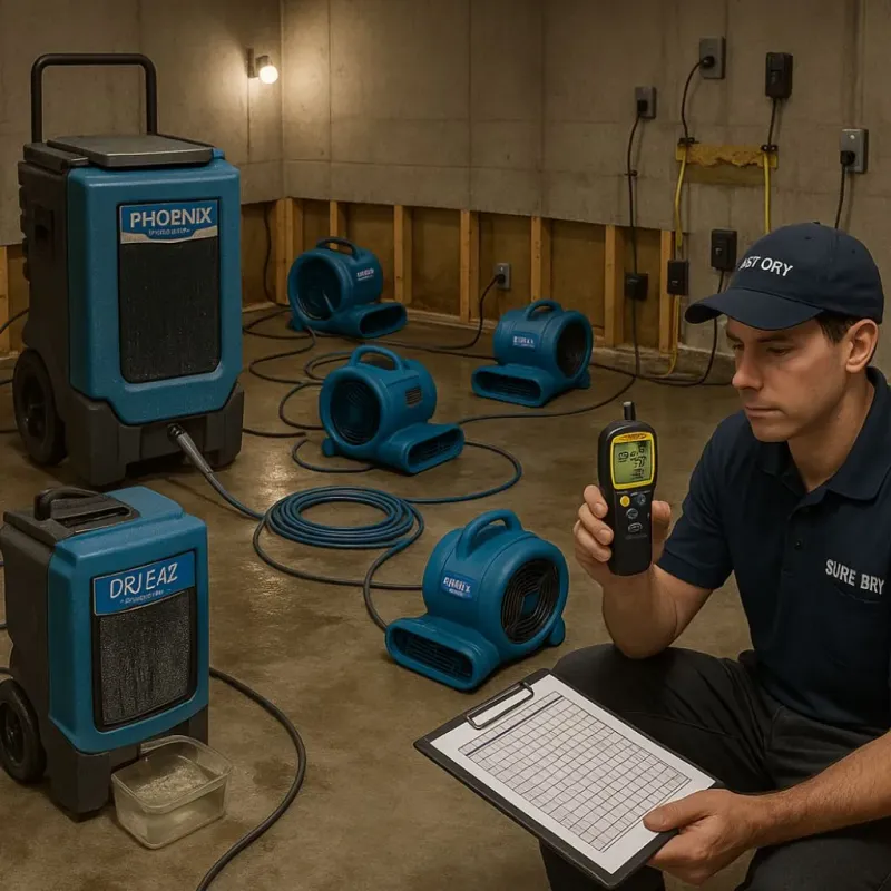 Structural Drying and Dehumidification process in Snow Hill, NC